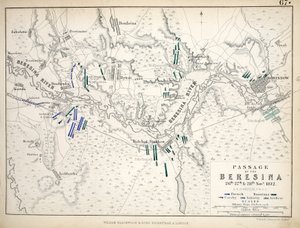 Mapa del paso del Beresina, publicado por William Blackwood and Sons, Edimburgo y Londres, 1848